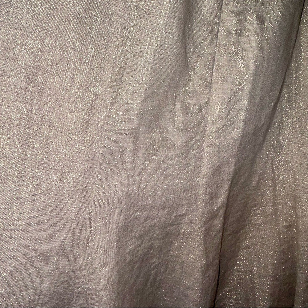 Banana Republic A-Line Gold Shimmer Midi Skirt Warm Neutral Side Zip Lined 2 - Picture 9 of 14